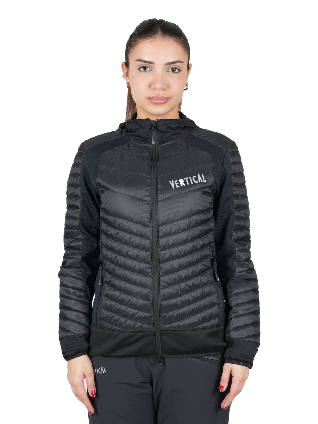 Veste Aeroquest Hybride Vertical Femme – isolation Sorona® légère, ripstop déperlant multi-matières, respirante et polyvalente, idéale pour les activités outdoor dynamiques