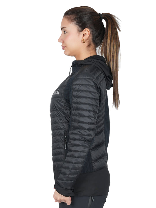 Veste Aeroquest Hybride Vertical Femme – isolation Sorona® légère, ripstop déperlant multi-matières, respirante et polyvalente, idéale pour les activités outdoor dynamiques