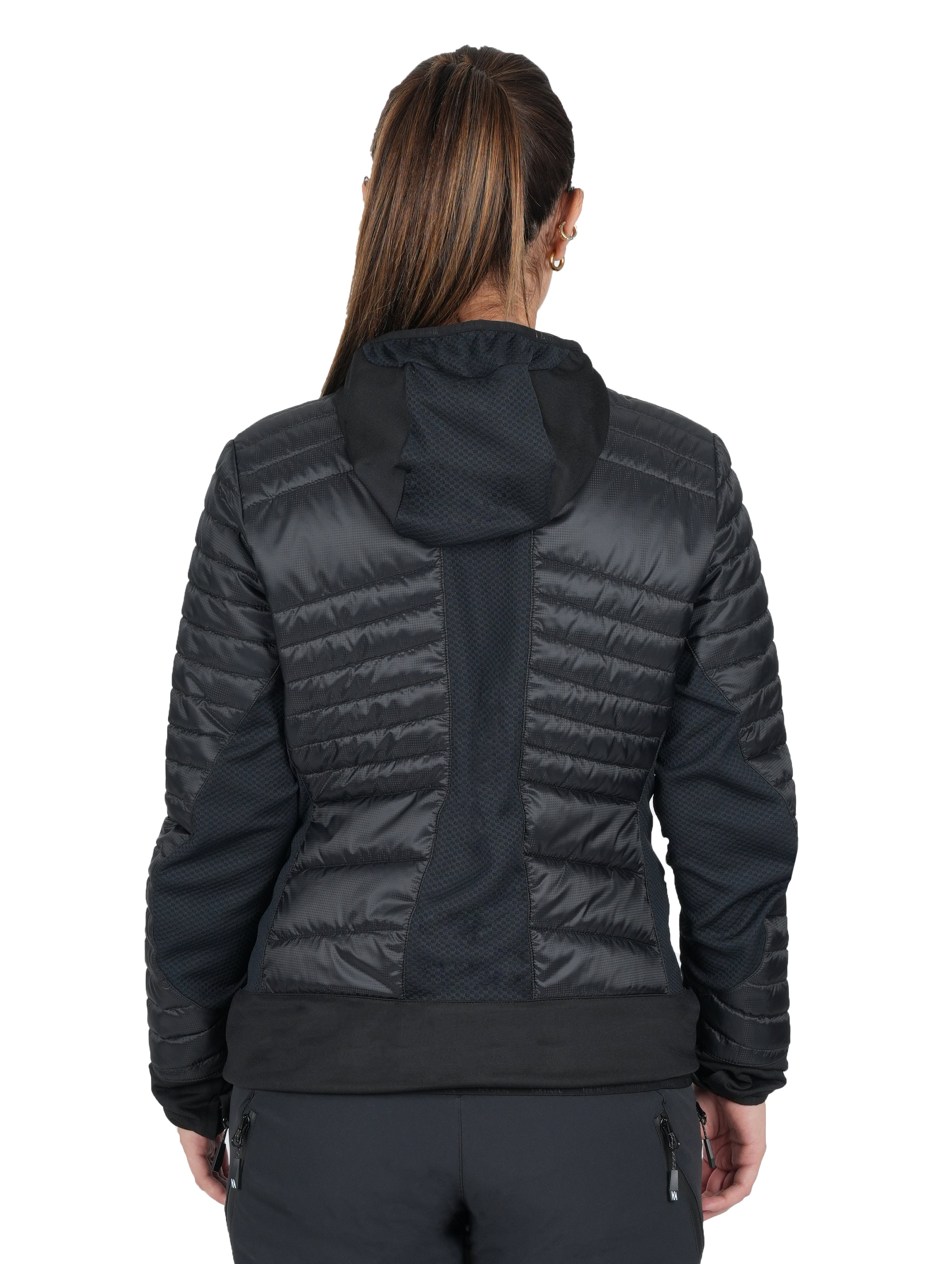 Veste Aeroquest Hybride Vertical Femme – isolation Sorona® légère, ripstop déperlant multi-matières, respirante et polyvalente, idéale pour les activités outdoor dynamiques