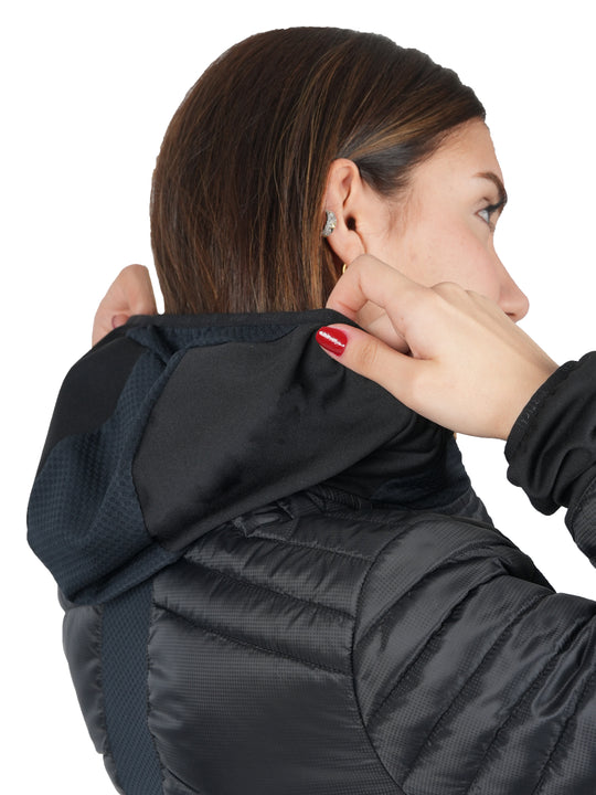 Veste Aeroquest Hybride Vertical Femme – isolation Sorona® légère, ripstop déperlant multi-matières, respirante et polyvalente, idéale pour les activités outdoor dynamiques