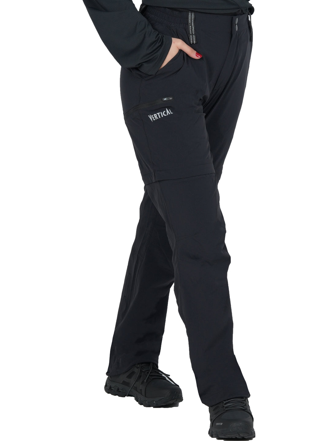 Pantalon Aubrac Vertical Femme – convertible en short via zip, tissu stretch 4 directions léger et respirant, idéal pour la randonnée et les activités outdoor