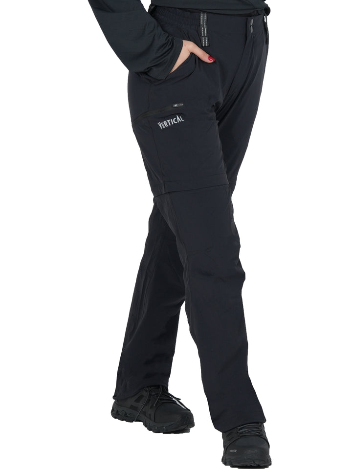 Pantalon Aubrac Vertical Femme – convertible en short via zip, tissu stretch 4 directions léger et respirant, idéal pour la randonnée et les activités outdoor