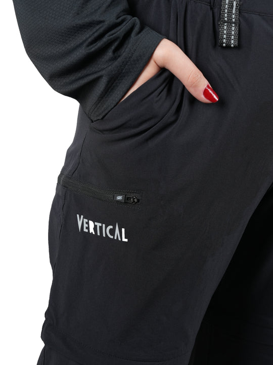 Pantalon Aubrac Vertical Femme – convertible en short via zip, tissu stretch 4 directions léger et respirant, idéal pour la randonnée et les activités outdoor