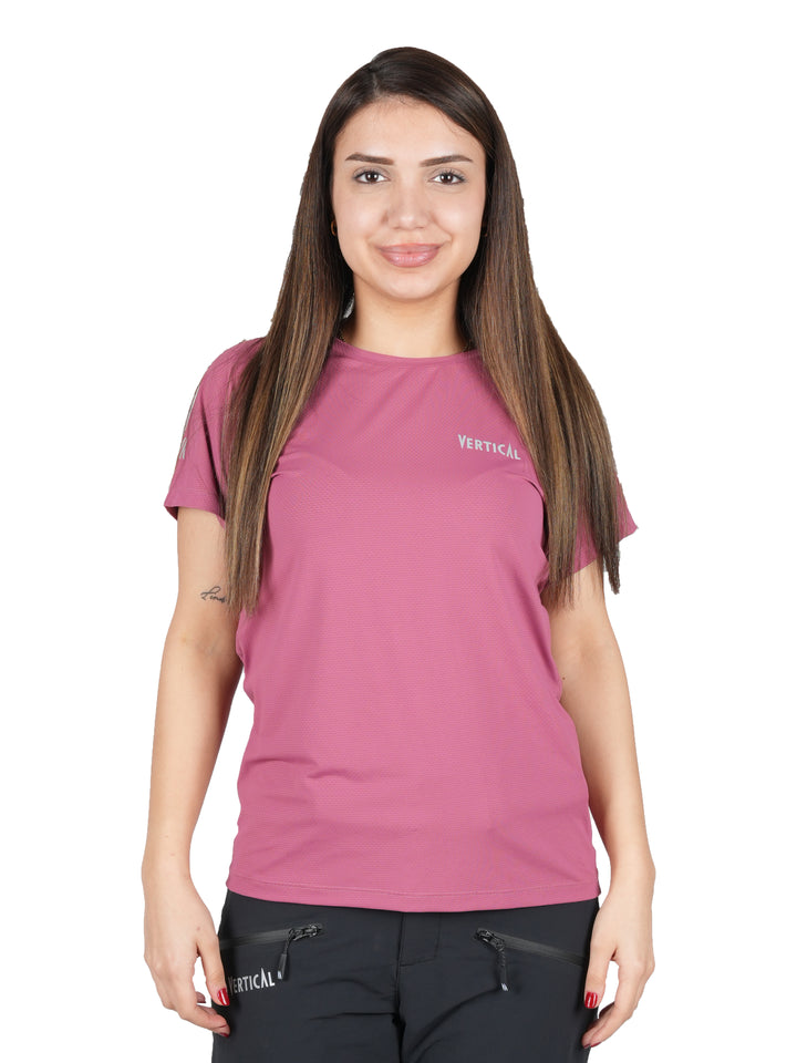 T-shirt Alpine Vertical Femme – léger et respirant, protection anti-UV UPF 50+, mesh 3D à séchage rapide, idéal pour la randonnée et les activités outdoor