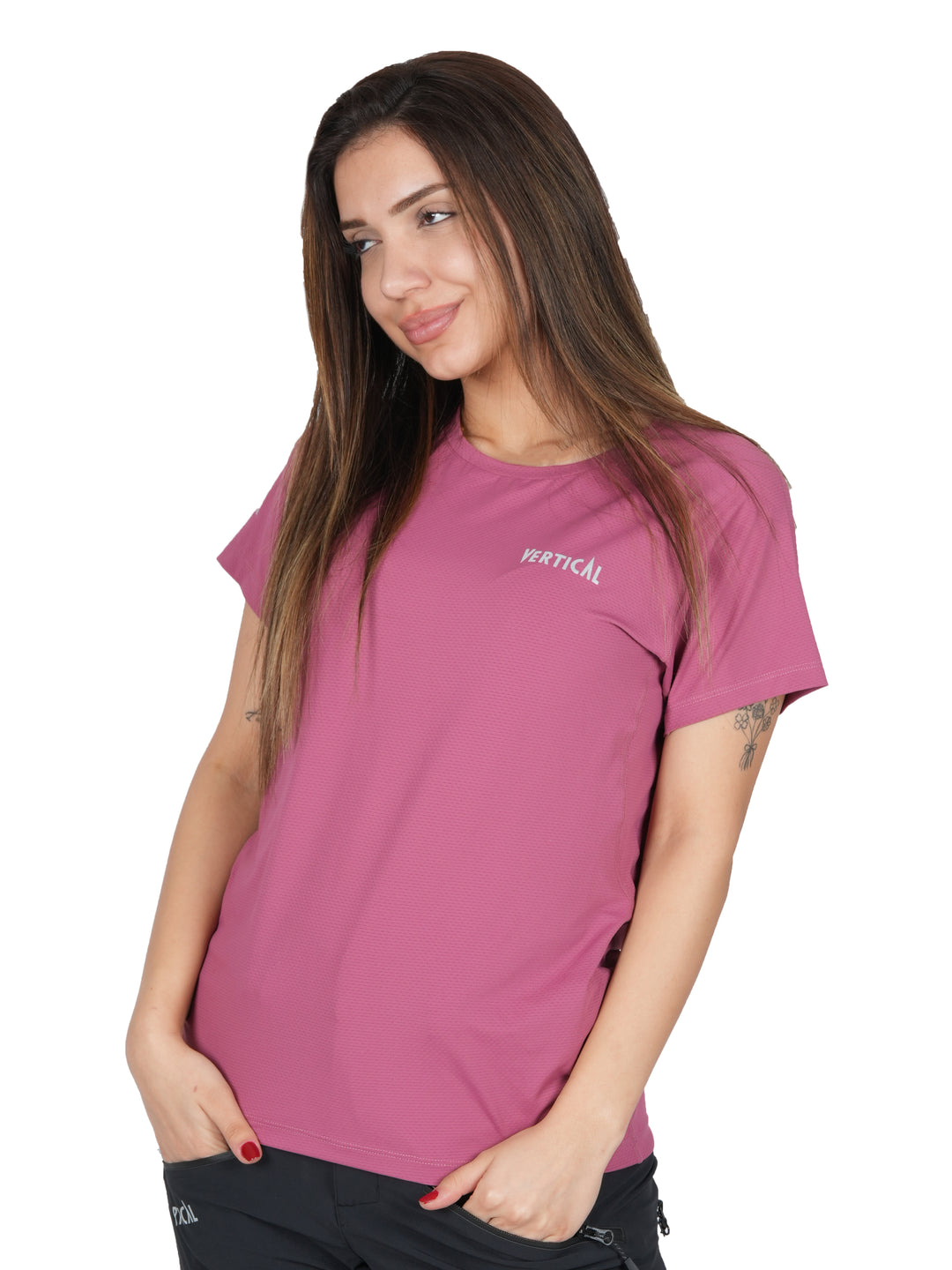 T-shirt Alpine Vertical Femme – léger et respirant, protection anti-UV UPF 50+, mesh 3D à séchage rapide, idéal pour la randonnée et les activités outdoor