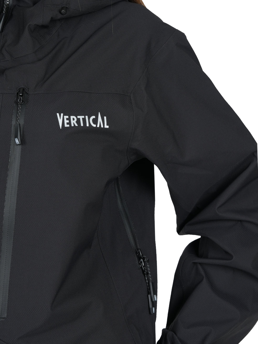 Veste Windy MP+ Vertical Femme – imperméable membrane MP+ 3 couches nylon recyclé 20K/20K, coutures thermosoudées et capuche réglable, idéale pour la randonnée et le ski