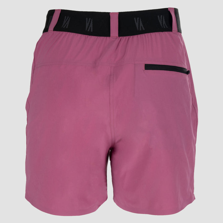 Aubrac Short outdoor rose - détail des poches zippées et ceinture élastiquée